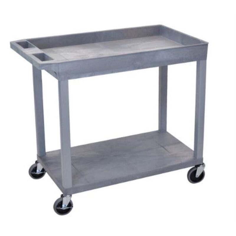 Luxor Gray EC12 18x32 Cart 1 Tub/ 1 Flat Shelf