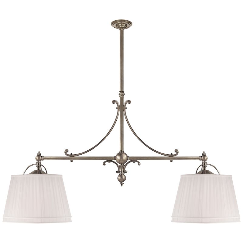 Sloane Double Shop Pendant with Linen Shades