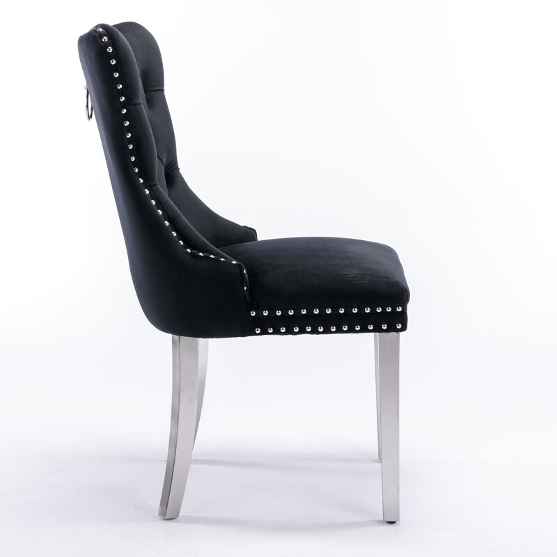 Nikki Collection Modern, High-End Tufted Solid Wood Contemporary Velvet Upholstered Dining