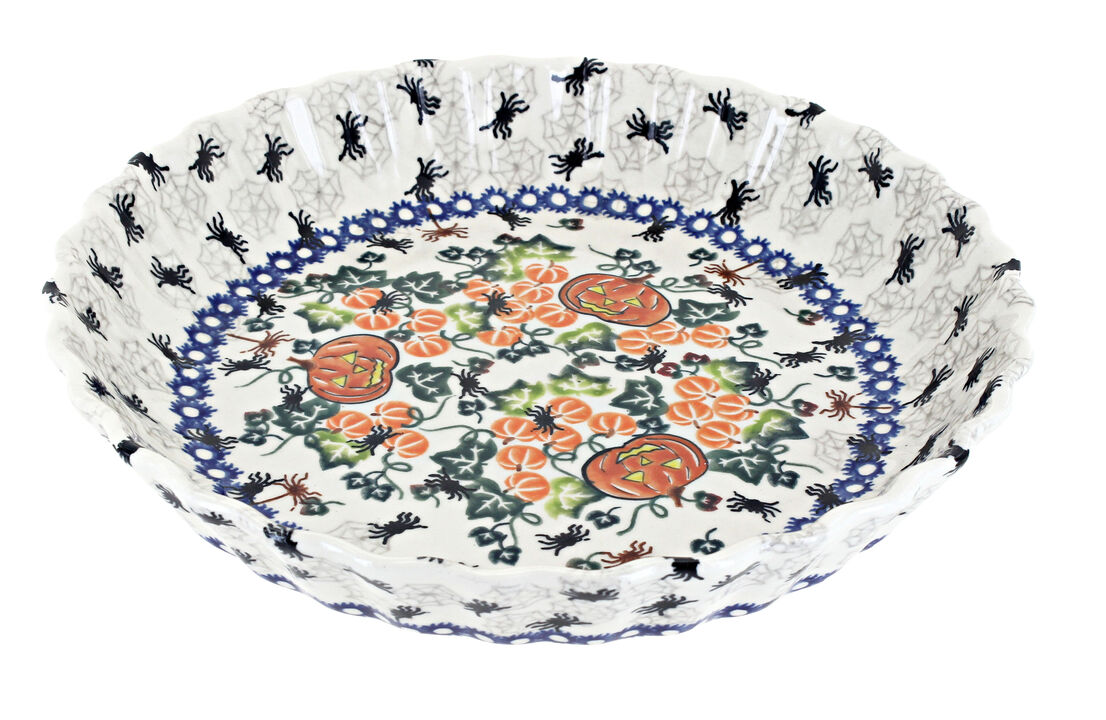 Blue Rose Polish Pottery Autumn Burst Pie Plate