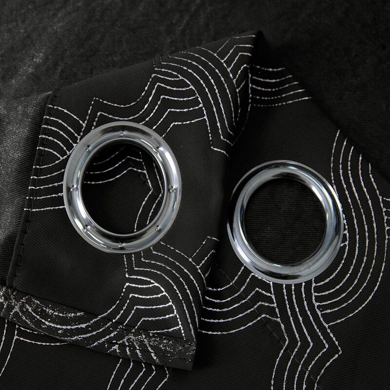 Jansen Rubber Blackout Grommet Curtain Panel - Black by Olivia Gray