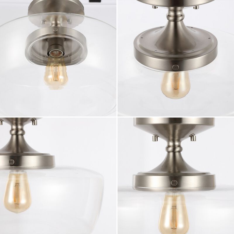 Marfa Glass/Iron Farmhouse Modern LED Flush Mount