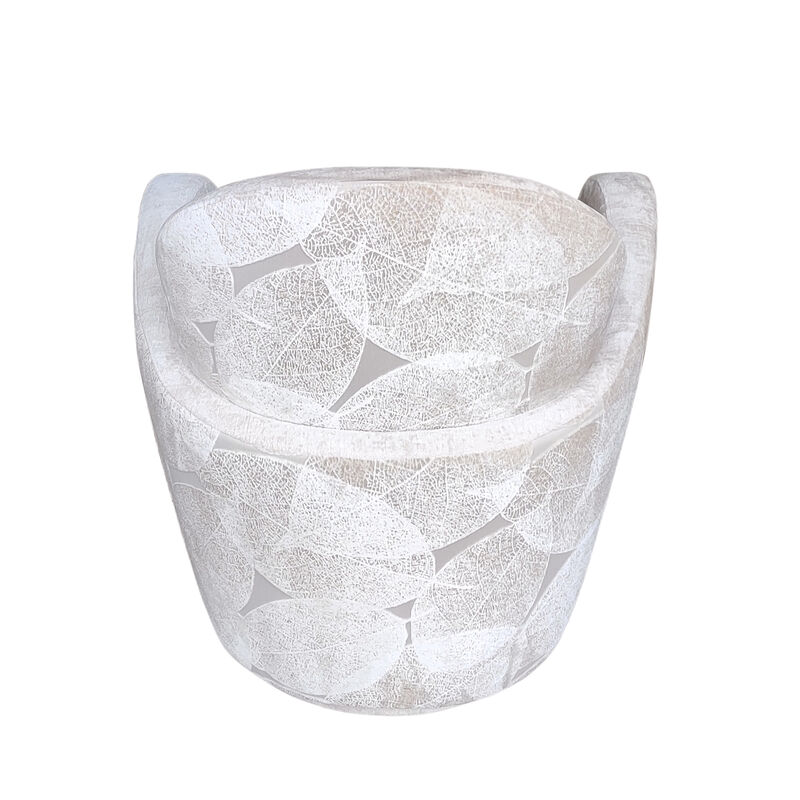 Pasargad Home Maxim Modern Swivel Base Armchair, Ivory