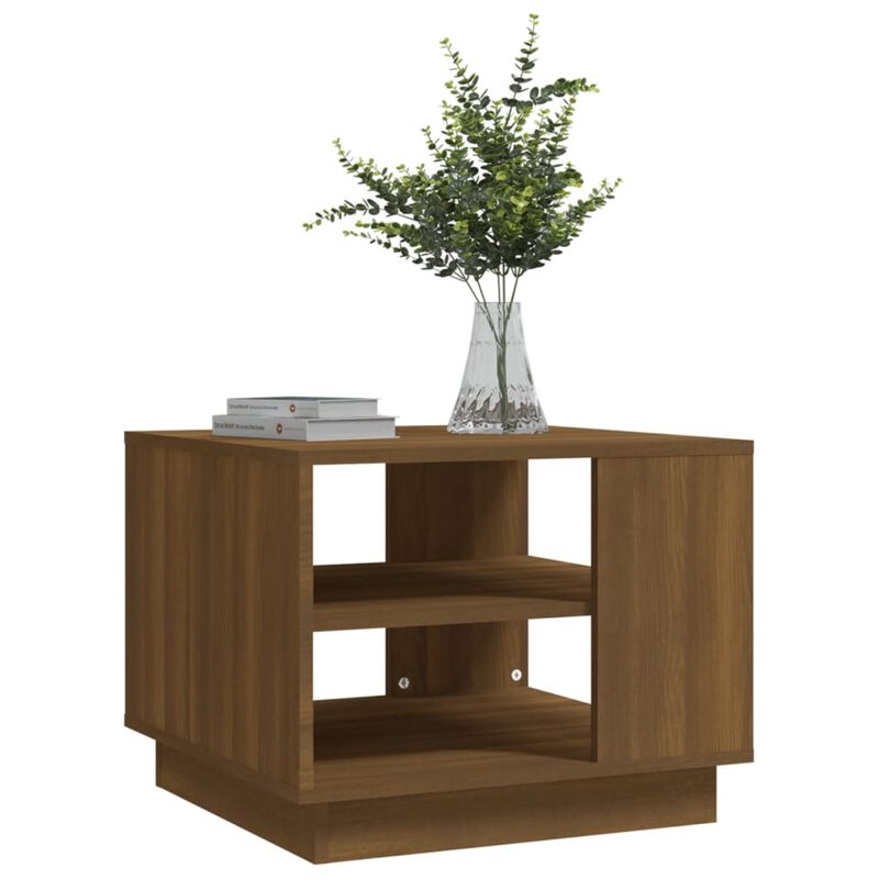 vidaXL Coffee Table Brown Oak 21.7"x21.7"x21.7" Chipboard