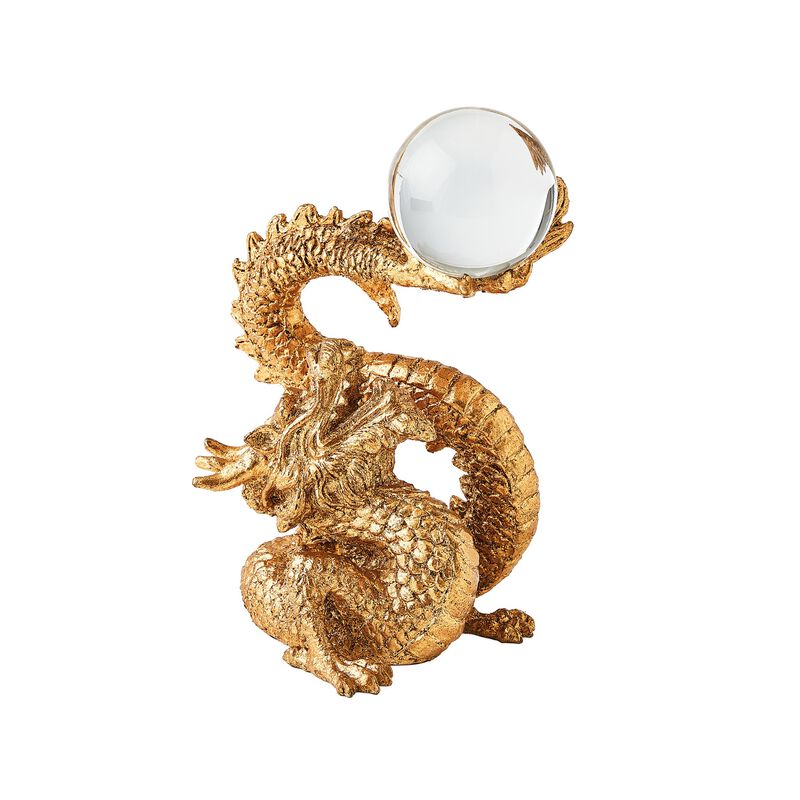 Dragon Holding Sphere-Gold
