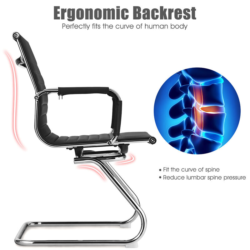 Costway Set of 4 Office Chairs Waiting Room Chairs for Reception Conference Area