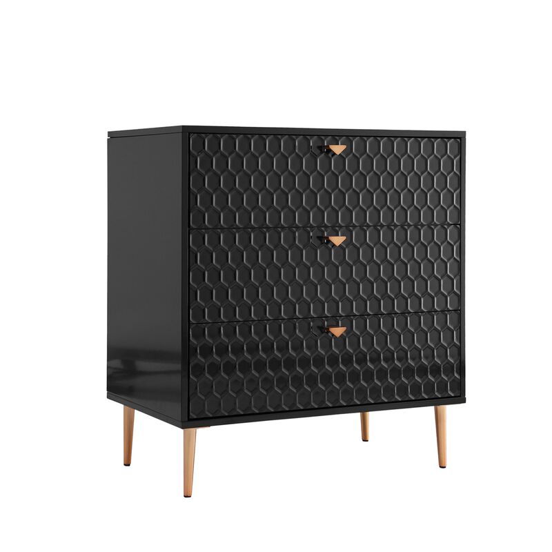 White Accent Storage Cabinet with 3-Drawer Chest