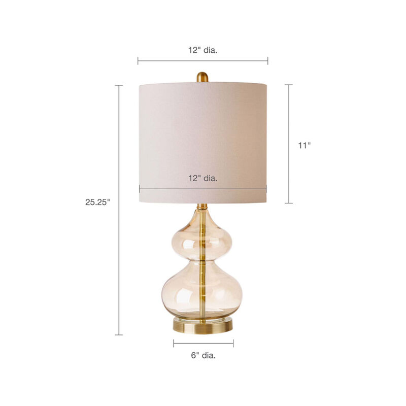 Ellipse Curved Glass Table Lamp, Set Of 2