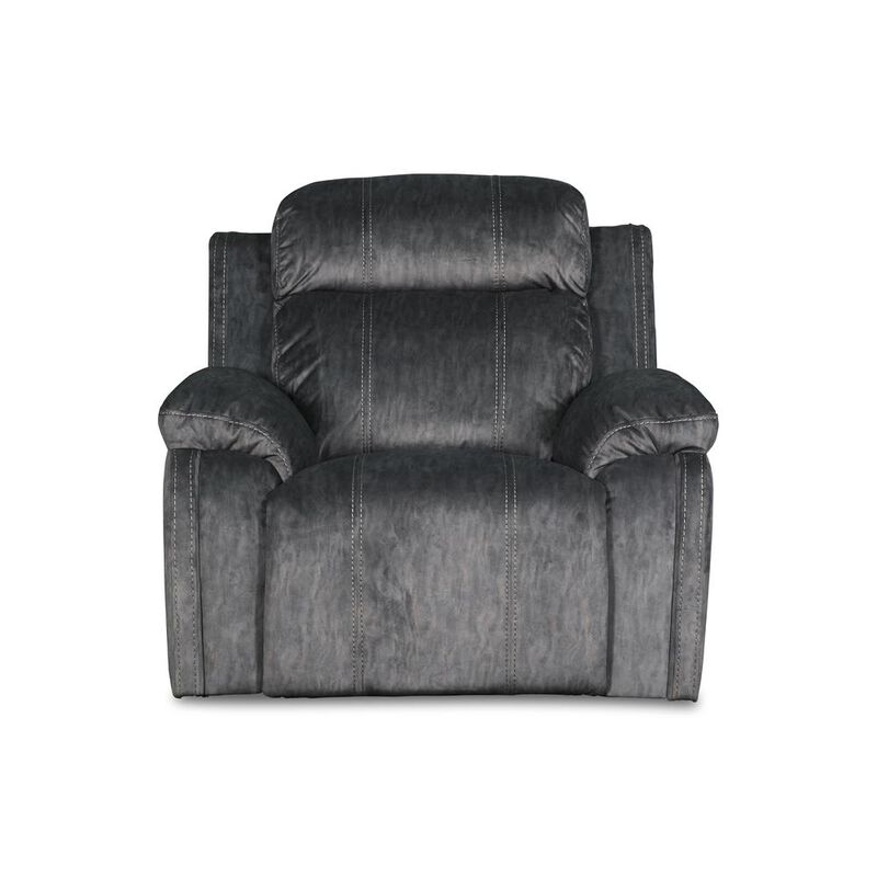 New Classic Furniture Furniture Tango Polyester Fabric Glider Recliner in Shadow Gray