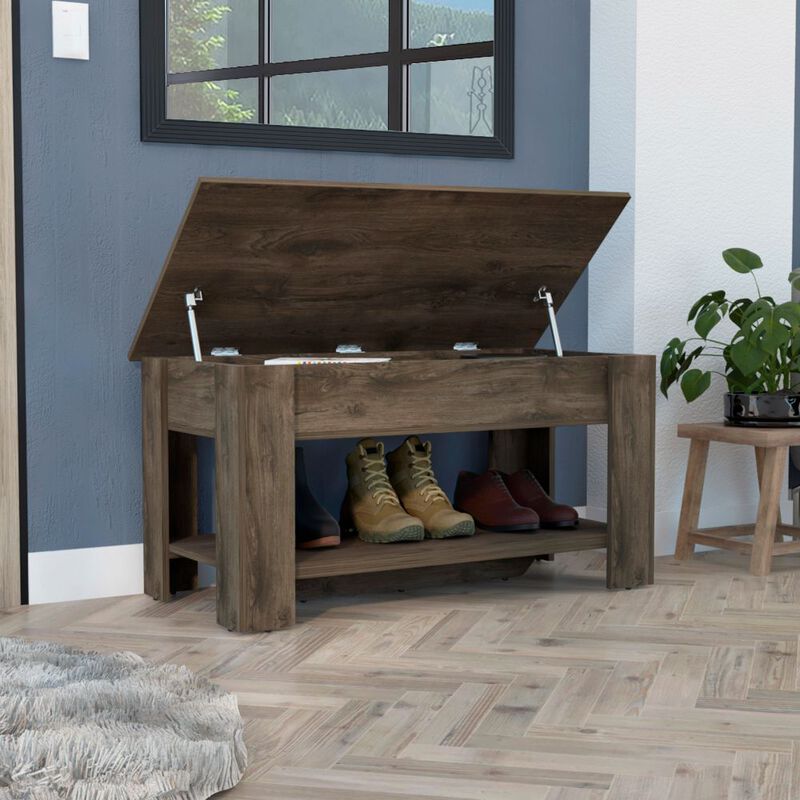 DEPOT E-SHOP Saturn Storage Table, Four Legs, Lower Shelf