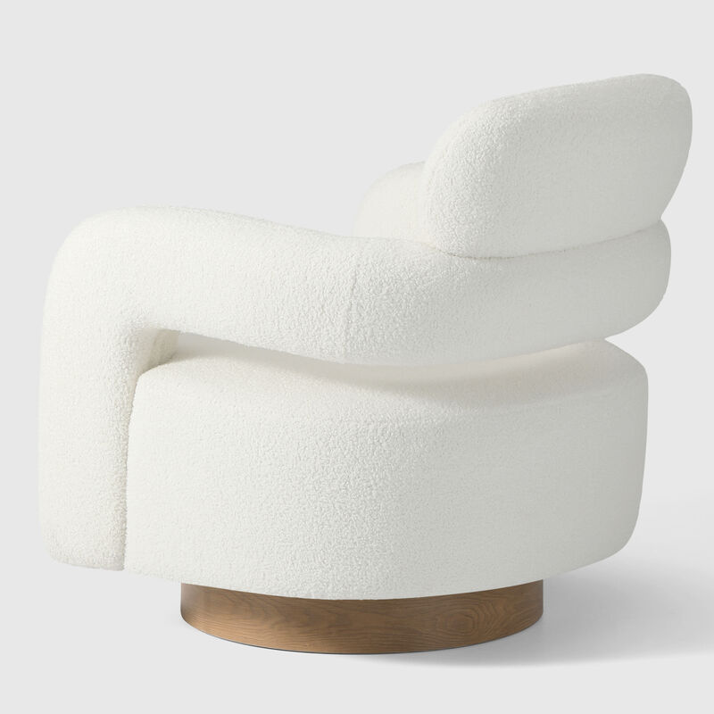 WestinTrends Mid-Century Modern Sherpa Swivel Barrel Accent Chair