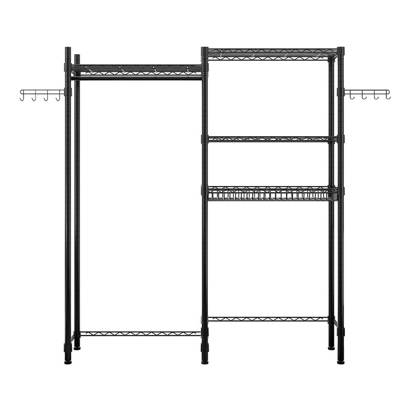 Heavy-Duty Wire Garment Rack with Storage Shelves for Laundry Room