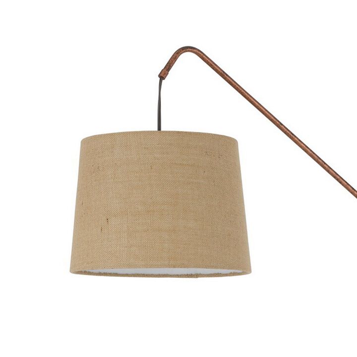 68 Inch Adjustable Arc Arm Metal Floor Lamp, Rustic Bronze-Benzara