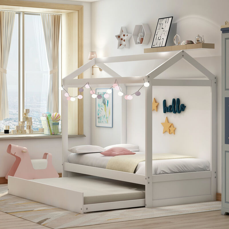 Merax House Bed with Trundle