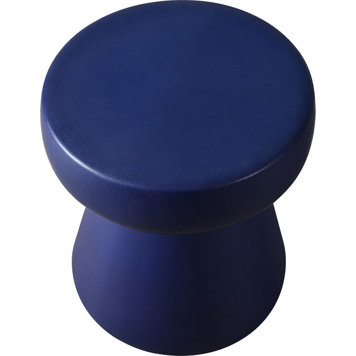 Ceramic Mushroom Outdoor Side Table - 16" - Navy Blue