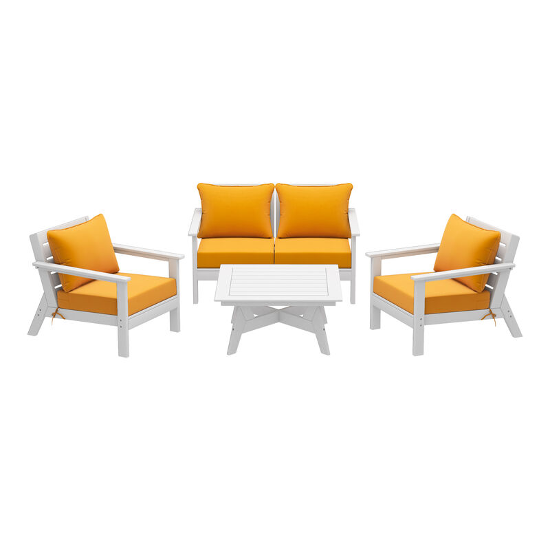 WestinTrends Outdoor 5-Piece Modular Sectional Patio Furniture Sofa Set