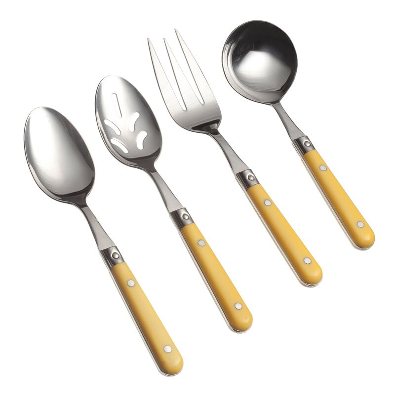 Ginkgo International LtdGinkgo International Le Prix 4-Piece Stainless Steel Hostess Serving Set, Mimosa Yellow