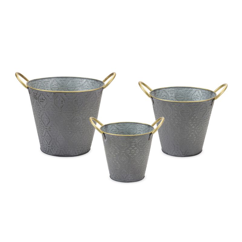 Metal Pail Planter for Rustic Garden and Home Décor (Set of 3)