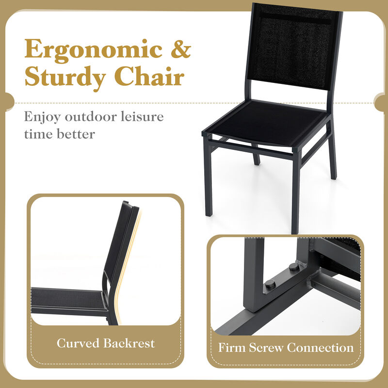Outdoor Dining Chairs with Breathable Seat and Backrest – Comfortable Patio Seating for Dining