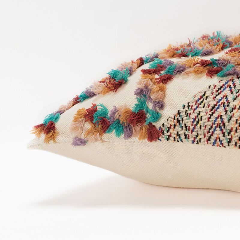 Hivvago Multicolored Chevron Diagonal Panel Throw Pillow