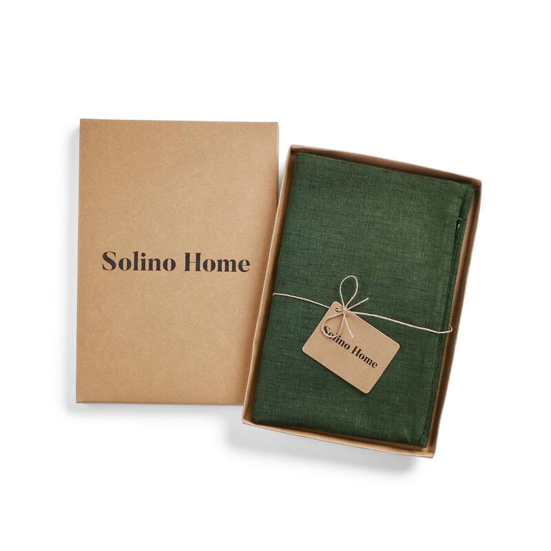 Solino Home Decorative Linen Pillow Cover 20 x 20 Inch - 100% European Flax Throw Pillow Case with Invisible Zipper | Montauk