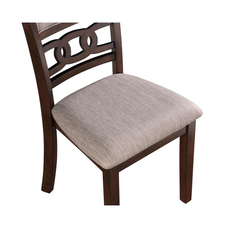 New Classic Furniture Gia Cherry Wood Dining Chair with Fabric Seat (Set of 6)