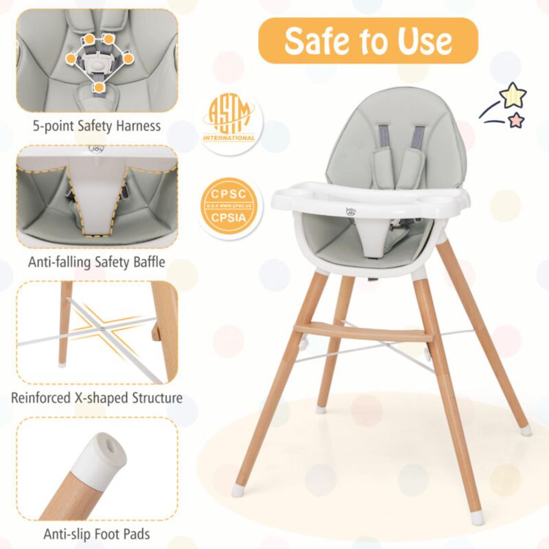 Hivvago Baby High Chair with Dishwasher Safe Tray