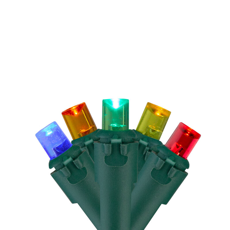 200 Multi-Color LED Wide Angle Christmas Lights  49ft Green Wire
