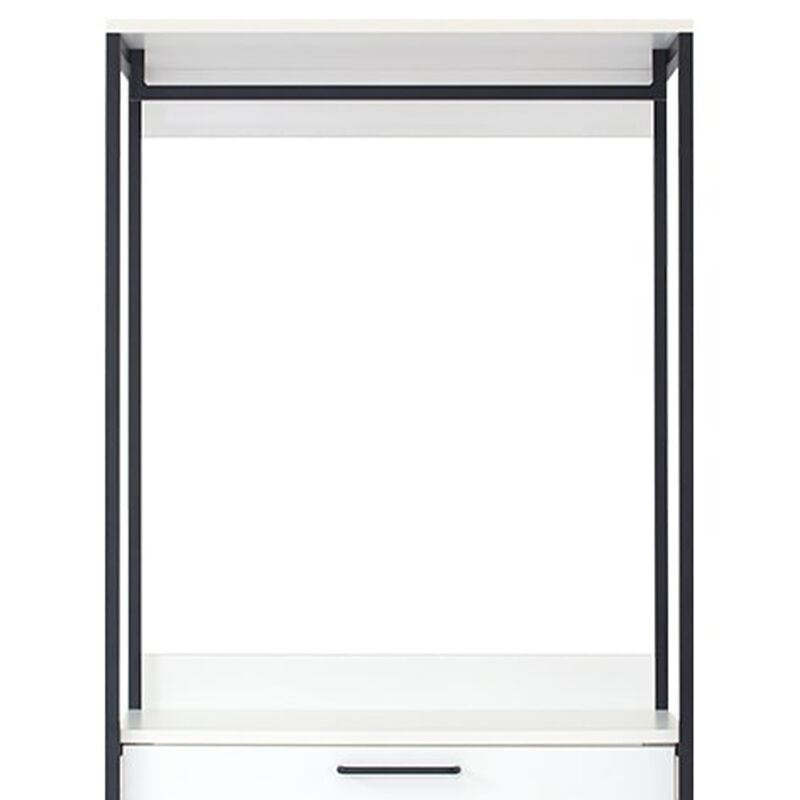 Cox Modular Closet System, 3 Storage Drawers, Hanging Rod, Black Metal