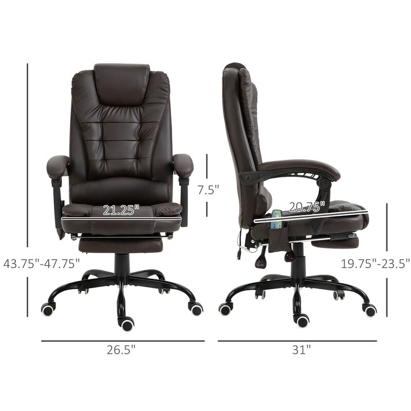 Brown Relaxation Station: Ergonomic Vibrating Massage Office Chair
