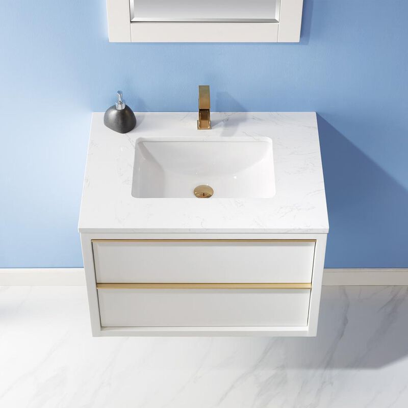 Altair 30 Single Bathroom Vanity Set in White with Mirror