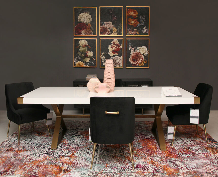 Adeline Black Lacquer Dining Table