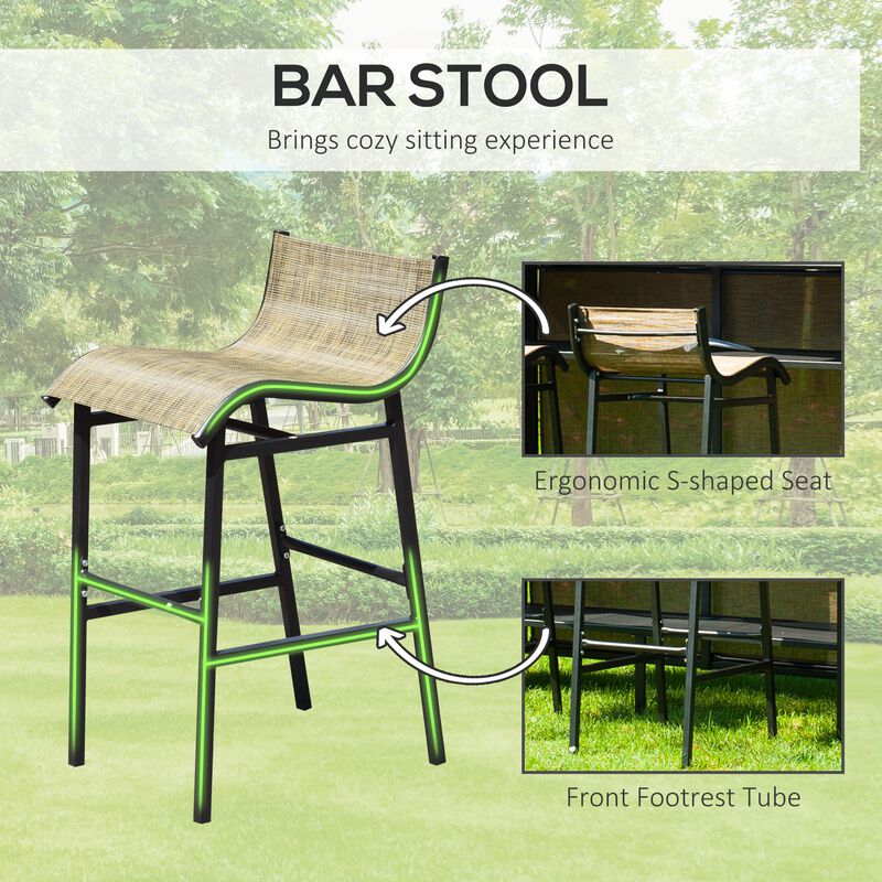 Intimate Bar Nook: 3-Piece Outdoor Set with Canopy and Storage Table