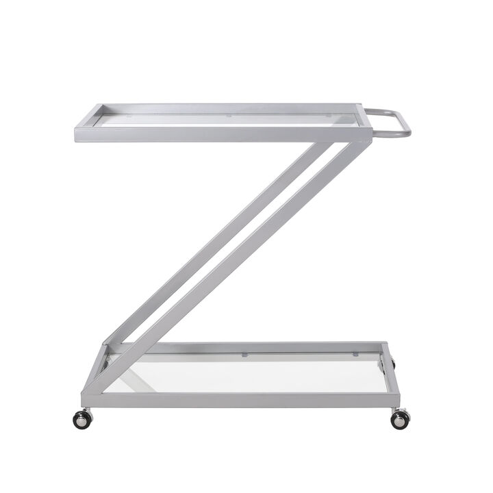 Small Bar Cart with Handle, Compact Serving Cart for Drinks & Coffee