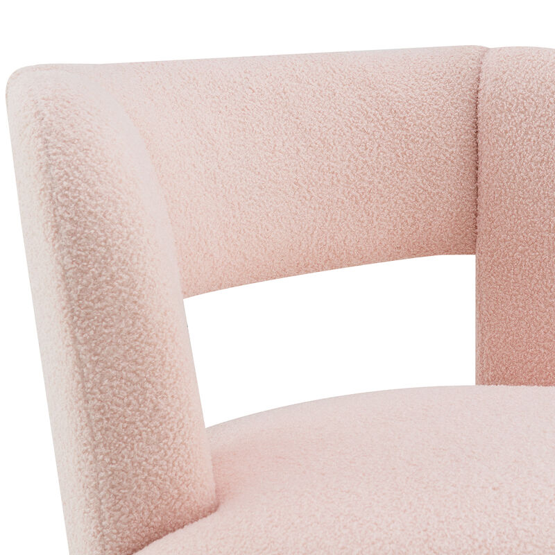 Merax Soft Teddy Fabric Swivel Barrel Chair