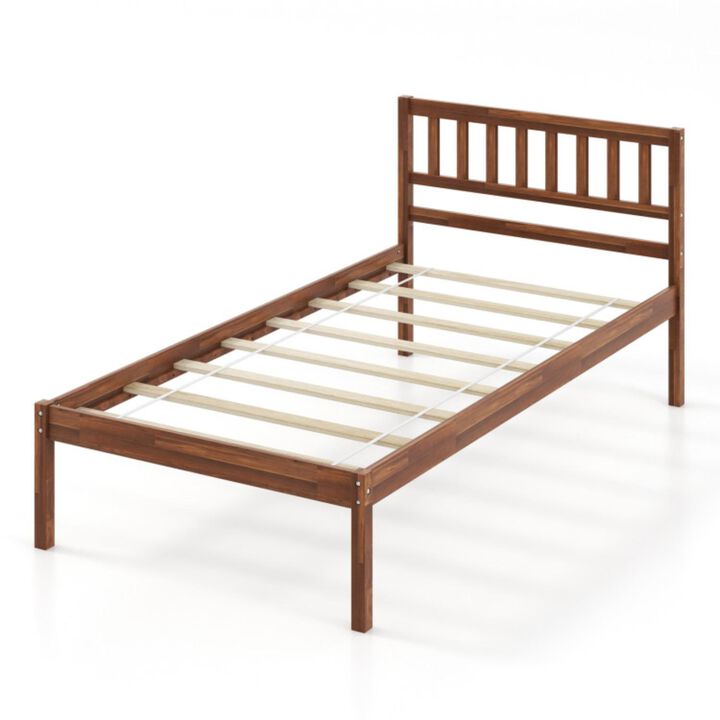 Hivvago Wood Bed Frame with Headboard and Slat Support