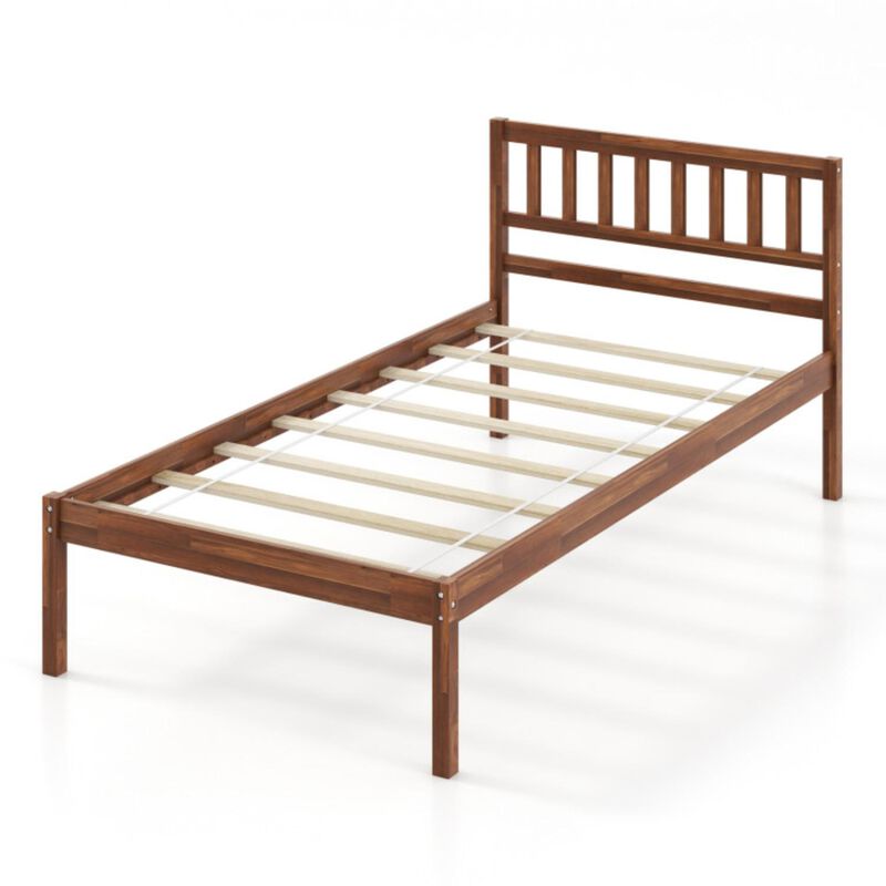 Hivvago Wood Bed Frame with Headboard and Slat Support