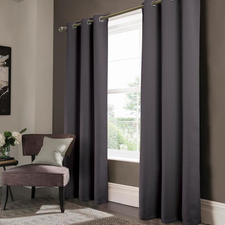 Olivia Gray Anchorage Blackout Grommet Panel Set - 4-Piece - 37x84", Charcoal