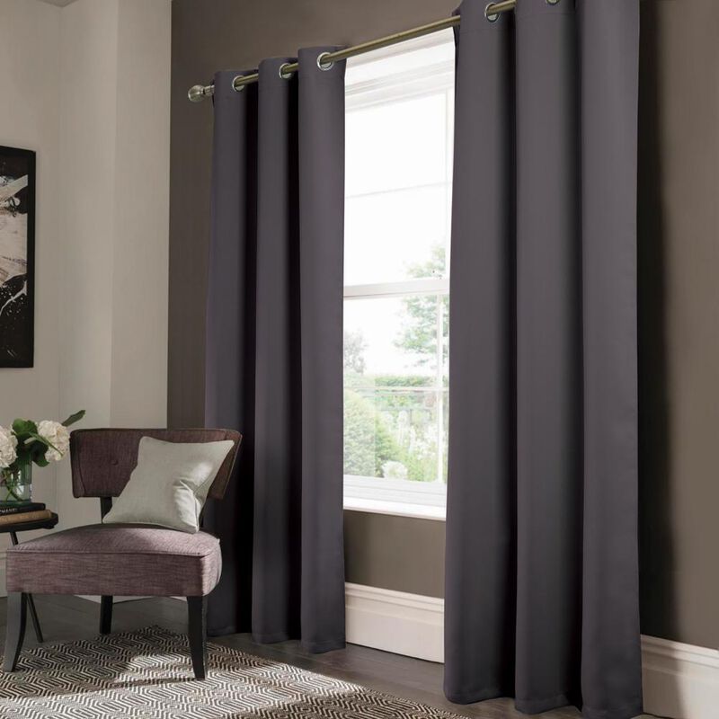 Olivia Gray Anchorage Blackout Grommet Panel Set - 4-Piece - 37x84", Charcoal
