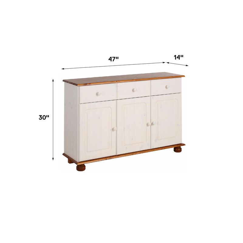 REALROOMS Chester Sideboard with 3 Drawers and 2 Cabinets