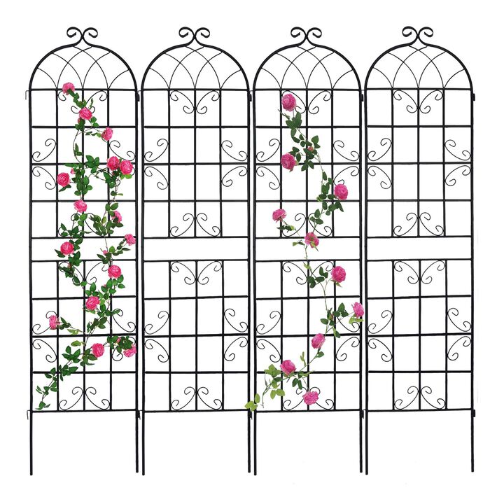 Sturdy Metal Garden Trellis, 4-Pack Rustproof Plant Support for Vines & Flowers