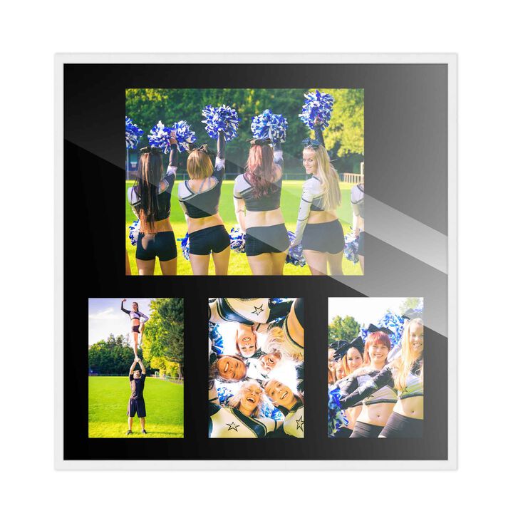 14.5x16 Wood Collage Frame with a Black Mat for 8x10 & 4x6 Pictures