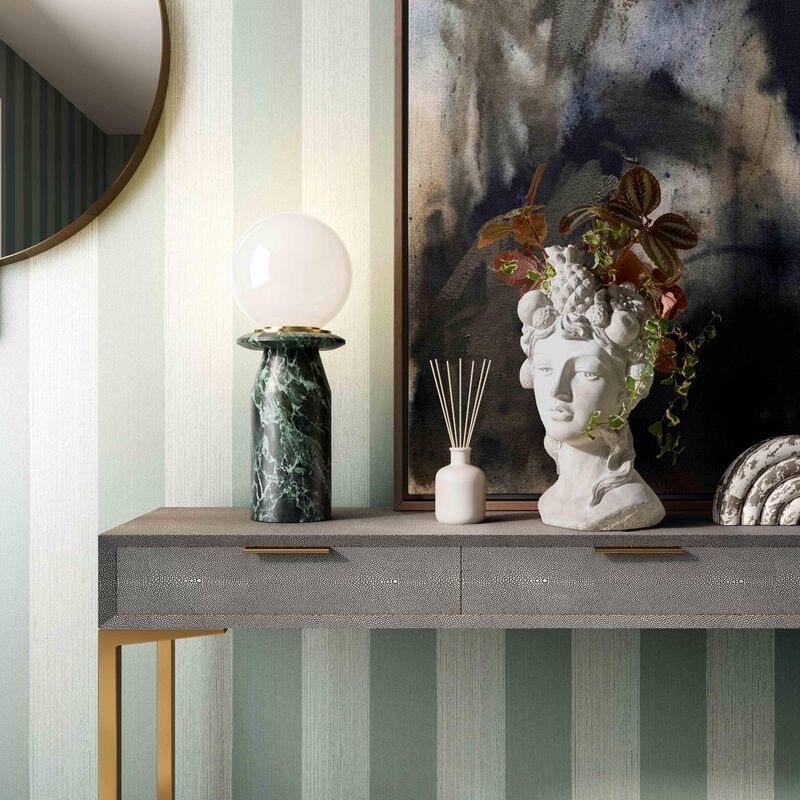 Globe Onyx Black Marble Lamp