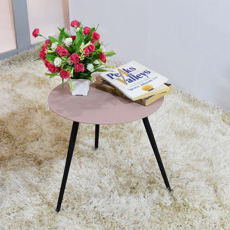 Handmade Iron Round Tray Rust Color Side Table