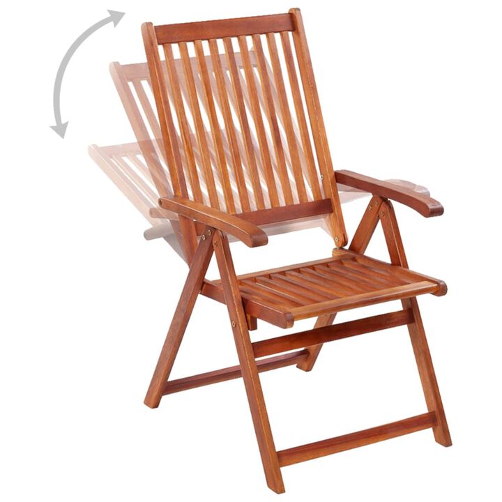 vidaXL Folding Patio Chairs 4 pcs Solid Acacia Wood