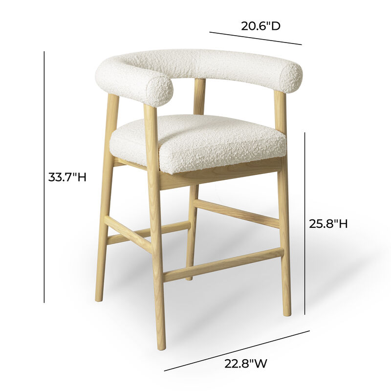 Spara Black Boucle Counter Stool