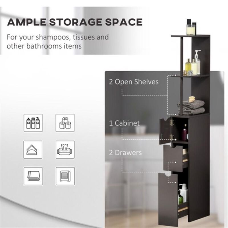 Bathroom Storage Cabinet with Doors & Shelves for Stylish & Space-Saving Organization