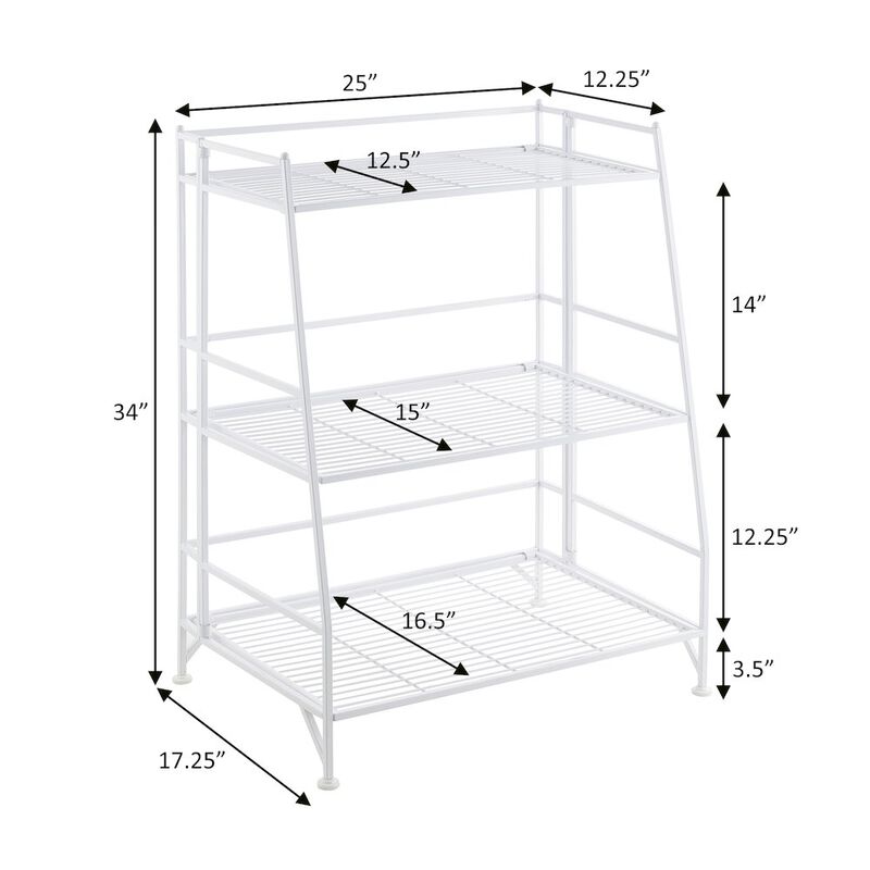 Convenience Concepts Xtra Storage 3 Tier Ladder Folding Metal Shelf