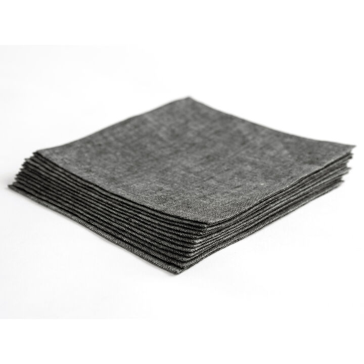Solino Home 100% Pure Linen Cocktail Napkins Set of 12 | Athena