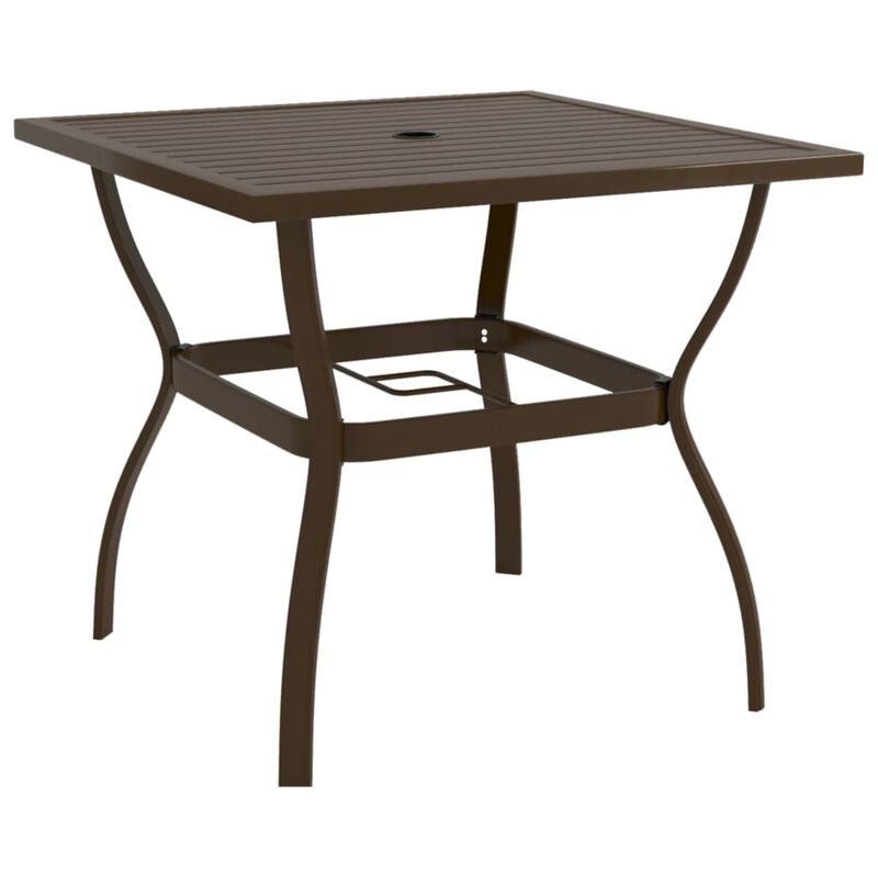 vidaXL Garden Table Brown 32.1"x32.1"x28.3" Steel